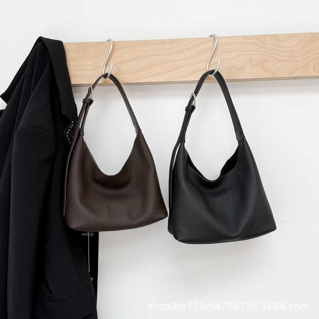 Genuine Leather Crossbody Bag - Urban Minimalist Shoulder Bag for Women