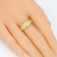 Load image into Gallery viewer, Gold Silver Swirled Diamond CZ Adjustable Ring, Sku#A342