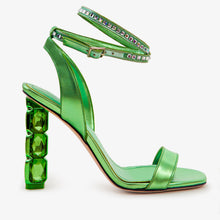 Load image into Gallery viewer, The Torola Green Stony Heel Leather Women Sandal Final Sale!