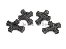 Load image into Gallery viewer, Black CZ Pave On Black Micro Pave Cross Spacer, sku#C100