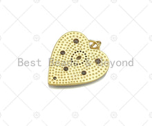 Load image into Gallery viewer, Blue Enamel Heart with Big Clear CZ Pendant,CZ Micro Pave Enamel Charm, Enamel Jewelry, 26x23mm, Sku#LK319