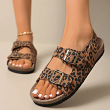 Load image into Gallery viewer, Women's Buckle Strap Flip-Flop Sandals - Soft Sole Comfort Slides