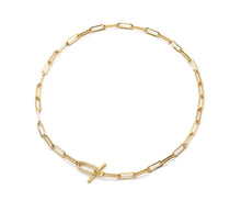Load image into Gallery viewer, Paperclip Chain Necklace Bracelet with CZ Toggle