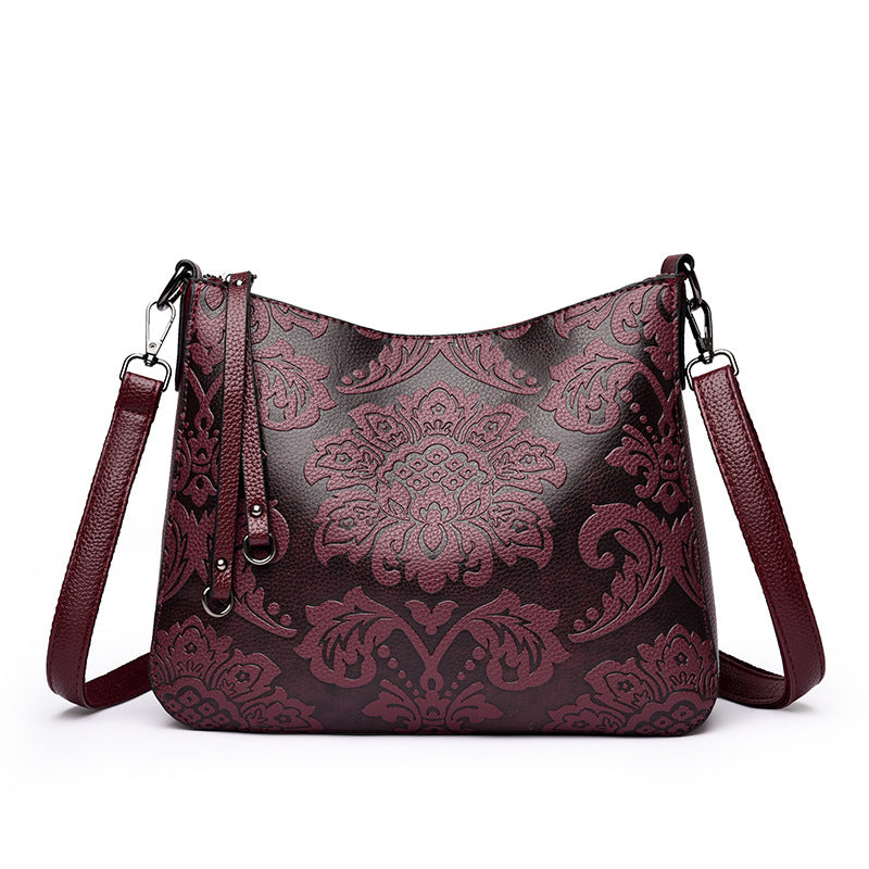 Women's PU Leather Crossbody Messenger Bag - Multi-Compartment Shoulder Bag