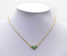 Load image into Gallery viewer, Gold Gemstone Heart Connector, Sku#LY16