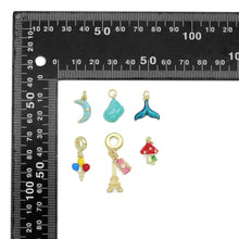 Load image into Gallery viewer, Moon Balloon Eiffel Tower Camera Mushroom Charm sku#LD735