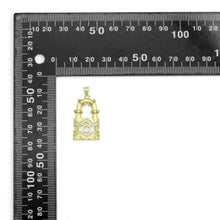 Load image into Gallery viewer, Clear CZ Gold Lock Charm Pendant, Sku#LK1124