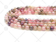 Load image into Gallery viewer, Mystic Godlen Pink Quartz Round Faceted Beads, 6mm/8mm/10mm/12mm Silver Plated  Beads, 15.5'' Full Strand, Sku#UA226