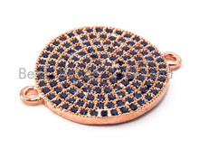 Load image into Gallery viewer, CZ Micro Pave Blue Round Disc Connector Pendant,16mm,SKU#A46