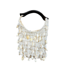 Load image into Gallery viewer, French Chictastic Cloud Shell Beaded Cream Handbag