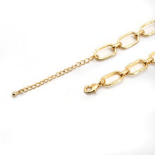 Load image into Gallery viewer, Clear CZ Gold Oval Link Chain Necklace,sku#LX233