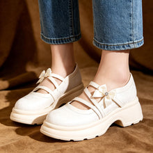 Load image into Gallery viewer, Women's Bow Platform Mary Jane Shoes | Chunky Sole Satin Pumps
