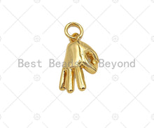 Load image into Gallery viewer, High Polished OK Hand Gesture Shape Pendant/Charm,Cubic Zirconia Charm, Necklace Bracelet Charm Pendant,10x16mm, Sku#L418