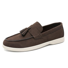 Load image into Gallery viewer, Men's Suede Slip-On Loafers with Tassel Detail - Business Casual Pointed Toe Shoes