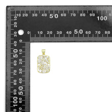 Load image into Gallery viewer, Baguette CZ Flower Rectangle Charm Pendant, Sku#LK1121