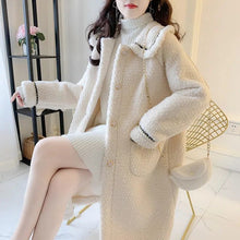 Load image into Gallery viewer, Mid-length Versatile Lamb Wool Women's Coat For Petite