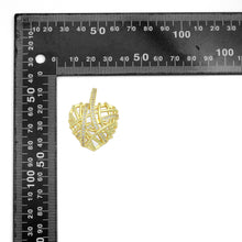 Load image into Gallery viewer, Clear CZ Gold Cage Puffy Heart Charm Pendant, Sku#LD708