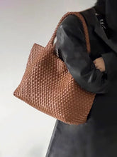 Load image into Gallery viewer, Handwoven Woven Shoulder Bag - Premium PU Leather Underarm Bag for Women