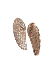 Load image into Gallery viewer, CZ Micro Pave Angel Wing Connector, Pave Cubic Zirconia Wing Bracelet Connector, Jewelry Findings, 30x9x2mm, sku#F302C