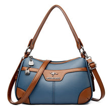 Load image into Gallery viewer, Retro Woven Shoulder Bag - Contrasting Color PU Leather Crossbody Bag for Women
