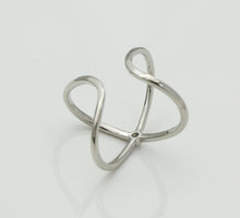 Load image into Gallery viewer, CZ Cross Adjustable Ring, Sku#B185