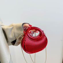 Load image into Gallery viewer, Contrast-Color Embossed Crescent Chain Shoulder Crossbody Bag