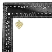 Load image into Gallery viewer, CZ Mother of Pearl Virgin Mary On Radiate Heart Charm Pendant, Sku#LK1149