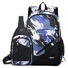Load image into Gallery viewer, Men's Nylon Two-Piece Backpack &amp; Chest Bag Set – Multi-Pocket Travel Bag