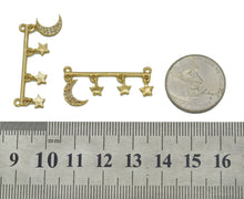 Load image into Gallery viewer, CZ Crescent Moon Star Connector Charm, Sku#L665