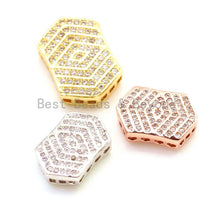 Load image into Gallery viewer, CZ Micro Pave Irregular Hexagon Tassel Head Beads, Cubic Zirconia Spacer Beads, Separator beads, 22x15x5mm, sku#G150