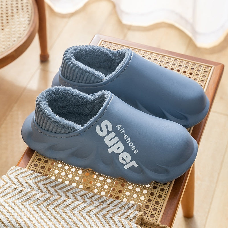 Waterproof Faux Fur Lined Cotton Slippers