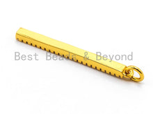 Load image into Gallery viewer, 1pc CZ Micro Pave Long Bar Pendant, Cubic Zirconia Strip Pendant, Micro pave pendant, 32x3mm, sku#F333