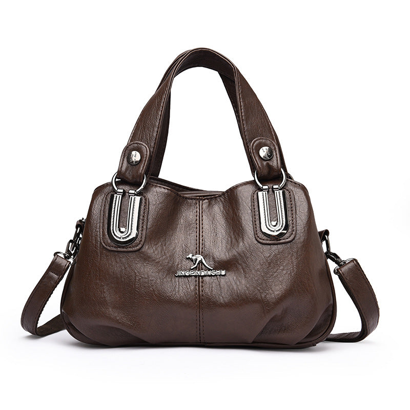 Women's Soft PU Leather Bucket Handbag – Retro European Style