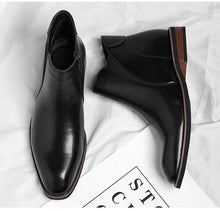 Load image into Gallery viewer, Men's Retro High-Top Formal Leather Boots - British Style Side Zipper Ankle Boots