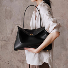 Load image into Gallery viewer, Women's Genuine Leather Tote Bag – Full-Grain Cowhide Structured Handbag