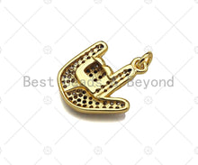 Load image into Gallery viewer, CZ Micro Pave Love You Gesture Shape Pendant,18k Gold Charm, Necklace Bracelet Charm Pendant, 15x13mm,Sku#JL48