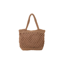 Load image into Gallery viewer, Handwoven Straw Tote Bag | Cotton Rope Beach Bag for Women | Lightweight Summer Tote