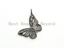 Load image into Gallery viewer, Large CZ Micro Pave Butterfly Pendant, sku#F557