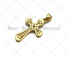 Load image into Gallery viewer, CZ Micro Pave Cross Shape Pendan,18K Dainty Gold Charm, Necklace Bracelet Charm Pendant,16x25mm,Sku#JL34