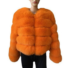 Load image into Gallery viewer, Faux Fox-fur Patchwork Thickened Warm Fur Coat
