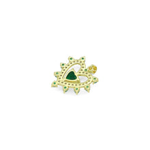 Load image into Gallery viewer, Green CZ Spike Heart Charm Pendant, Sku#LK1088