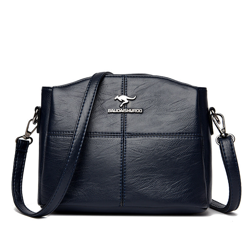 Women's Genuine Leather Embroidered Crossbody Bag – Large Capacity Shoulder Bag