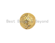 Load image into Gallery viewer, CZ Micro Pave Round Flower Patten Spacer Beads,sku#X114