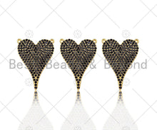 Load image into Gallery viewer, Gold Filled Black CZ Micro Pave Heart Shape Pendant, 18K Gold Filled Heart Charm, Necklace Bracelet Charm Pendant,20x28mm,Sku#LK332