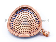 Load image into Gallery viewer, CZ Turquoise Cobalt Gold Micro Pave Trillian Pendant/Charm, sku#L49