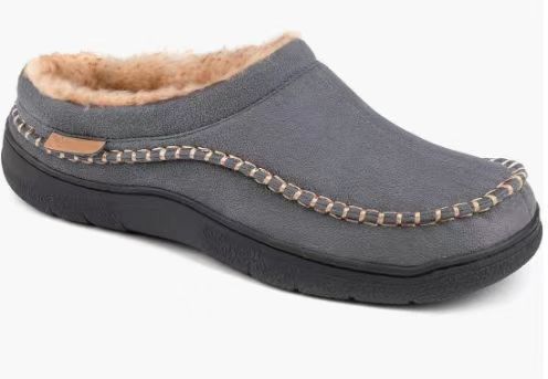 Men's Non-Slip Warm Fleece-Lined Suede Home Slippers | Indoor House Shoes