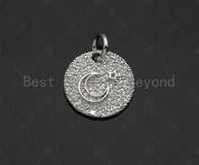 Load image into Gallery viewer, Cresent Moon Star Coin charm, sku#L297