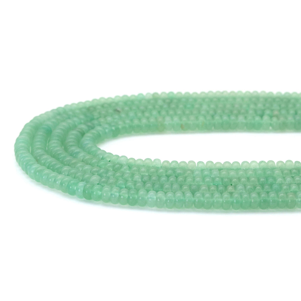 Green Aventurine Smooth Rondelle Beads, Sku#U1783