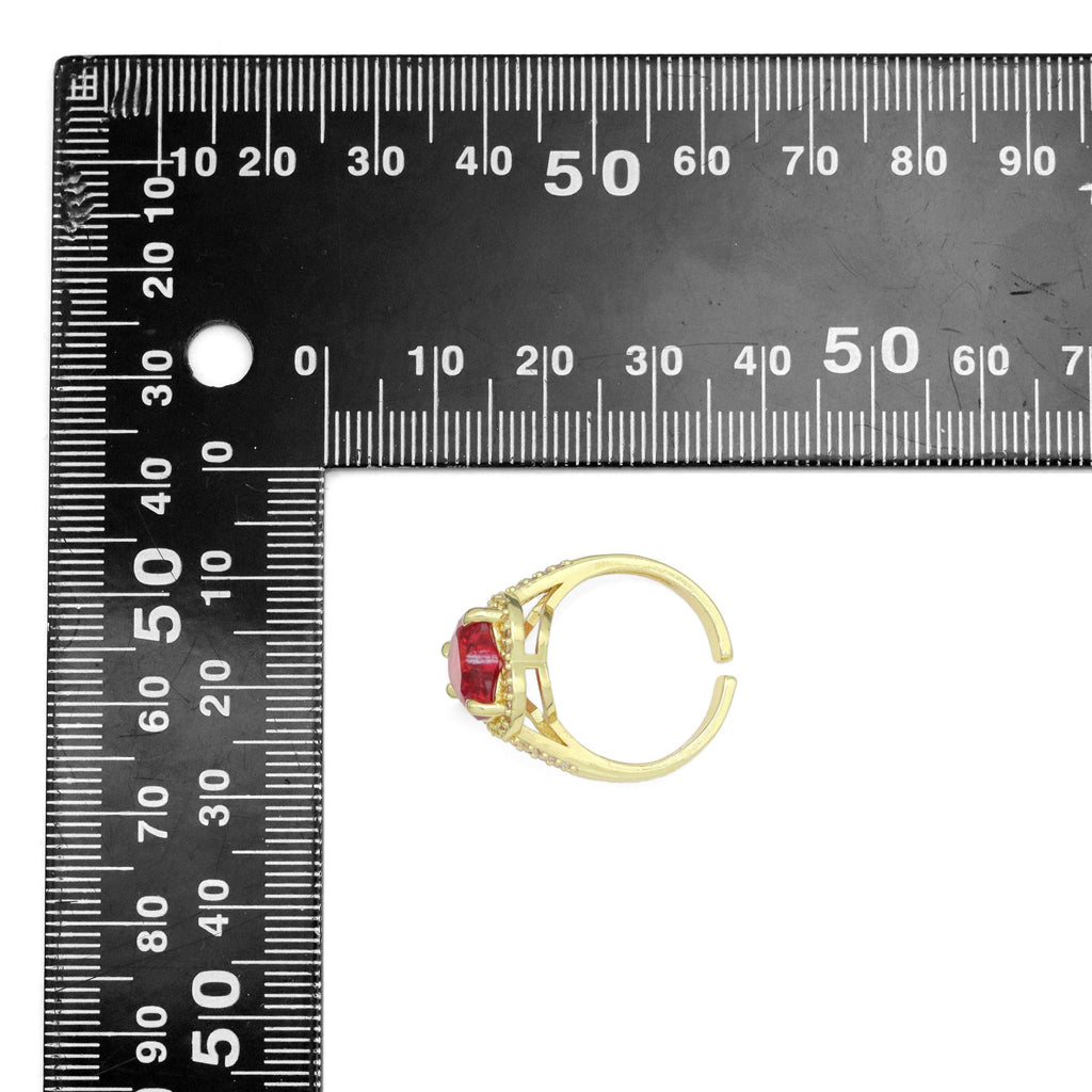 Big Fuchsia Pink Heart CZ Statement Adjustable Ring, Sku#A317