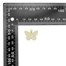 Load image into Gallery viewer, Gold Clear CZ Butterfly Charm Pendant, Sku#LX694